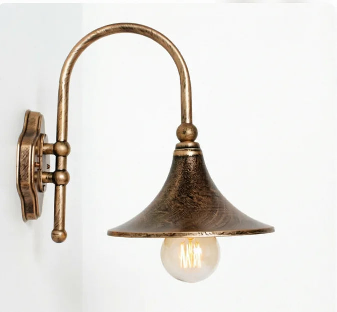 lampe murale vintage noir bronze ip44 aluminium éclairage maison filaire