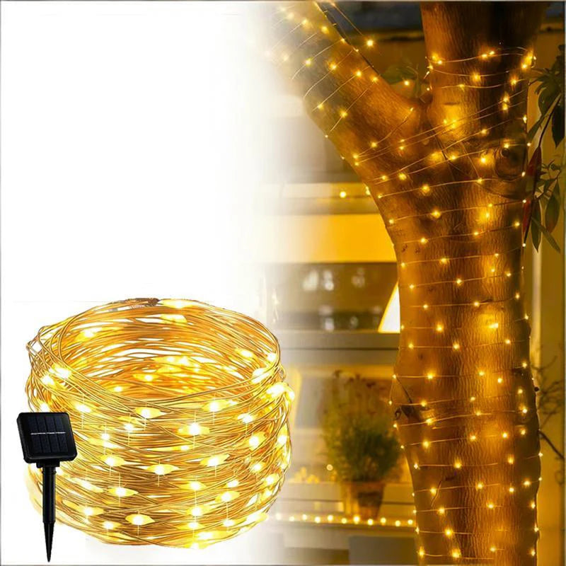 guirlande lumineuse solaire extérieure modes scintillants multicolores blancs jaunes jardins
