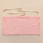 sac rangement lit bébé coton coeurs dorés gris simple double poche fixation ruban