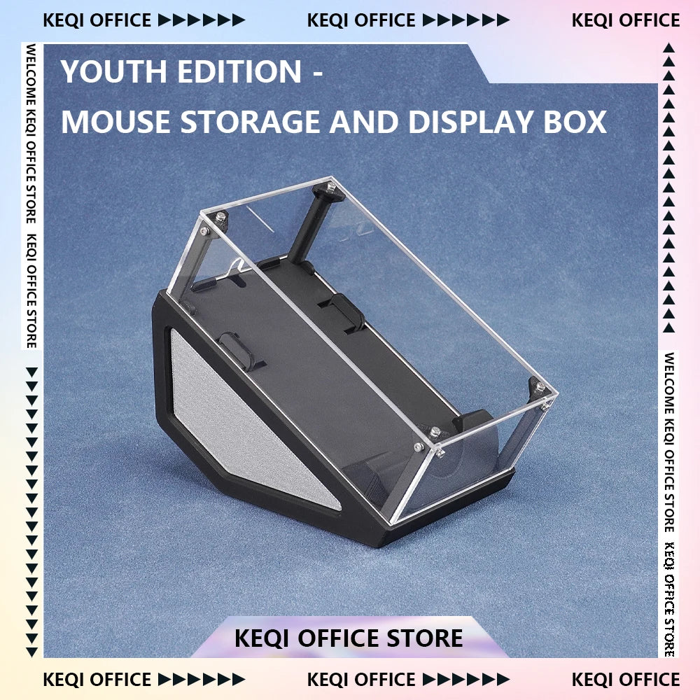 boîte rangement souris transparente moderne vis fixations souris blanche câbles usb minimalistes