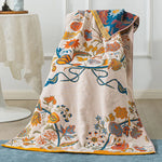serviette bain coton fleur motif floral séchage rapide absorption eau oriental traditionnel vert beige