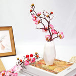décoration mariage bouquet artificielle fleur prunier soie blanche rose rouge intérieure