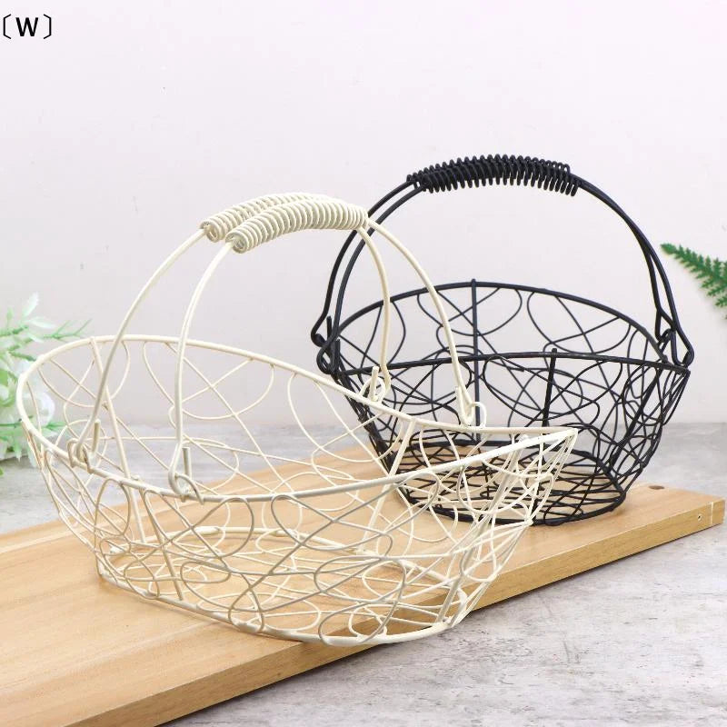 panier fil métallique blanc noir fileté moderne cuisine organisation rangement poignées flexibles