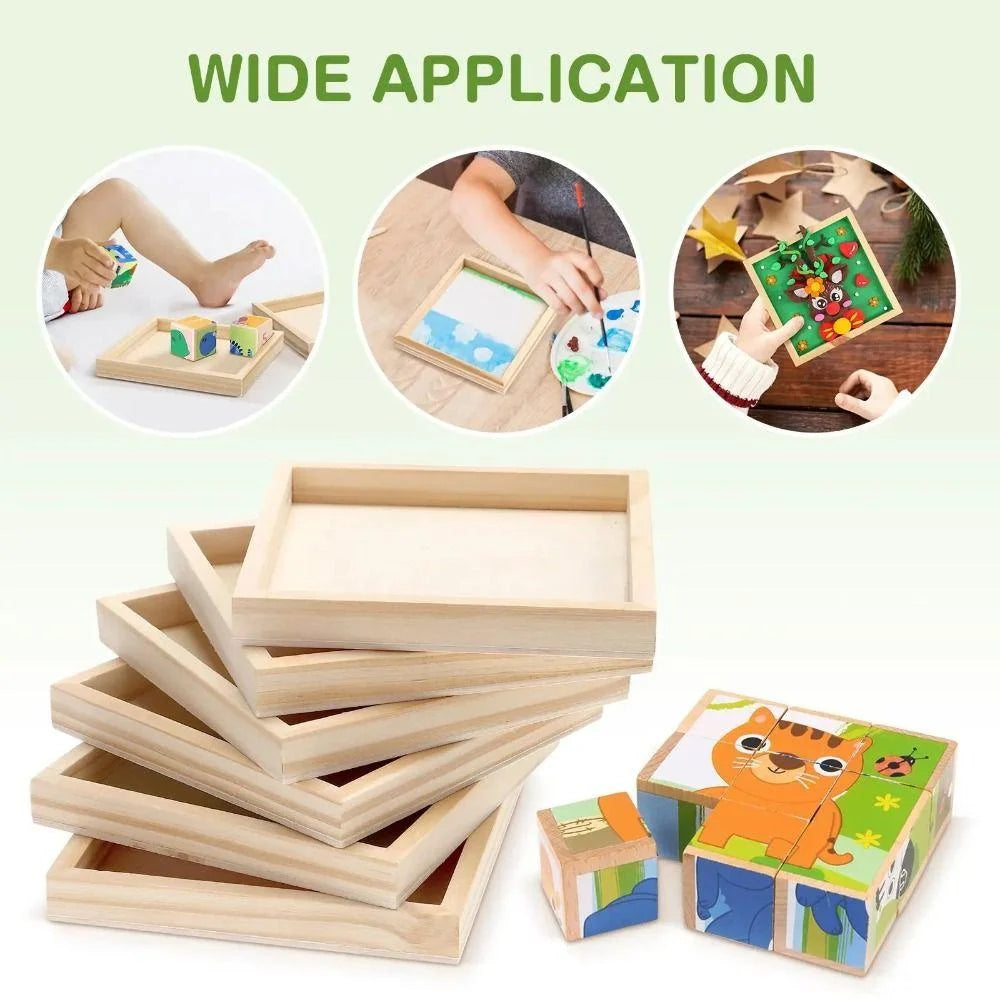 cadres bois naturels classiques différents enfants decoration photo façon rustique