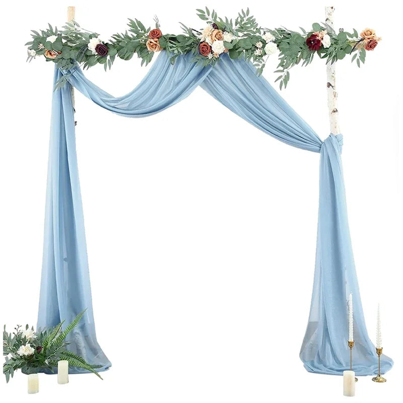 arche decorative mariage soie fleurs blanc rose classique romantique clips anniversaire baptême