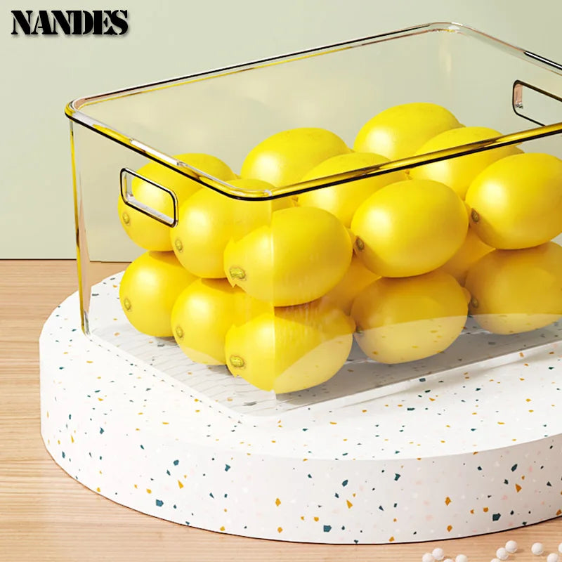 boîtes rangement transparentes plastique réutiliables poignées moderne minimaliste empilables garde manger réfrigérateur congélateur respectueux