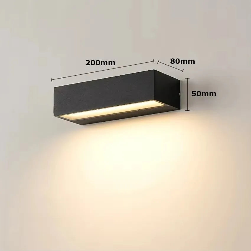 lampes murales modernes extérieures led noires 20 30 50 cm ip65 minimaliste