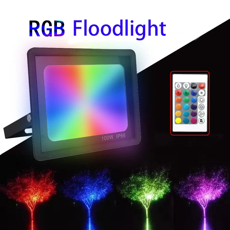 projecteur led rgb 220v ip66 étanche noir moderne bras articulé cordon long