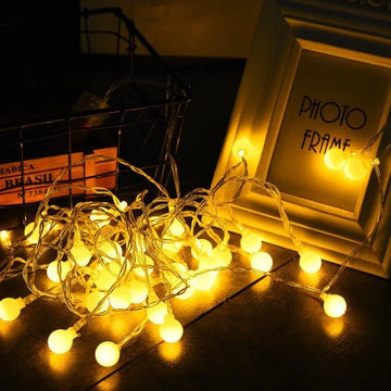guirlande lumineuse boules blanches multicolores décoration led usb mariage jardin fête noël extérieur
