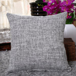 housse coussin carré coton lin moderne couleur unie beige marron rouge vert bleu orange