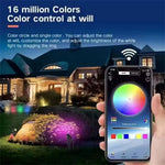 spots led jardin ip65 étanches noirs modernes télécommande adaptable echangement couleurextérieur abs
