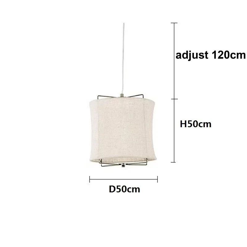 Suspension lumineuse moderne toile lin beige clair interrupteur tactile chambre salonhôtel
