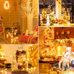 guirlande lumineuse led blanc chaud moderne télécommande étanche adhésif noël fête mariage