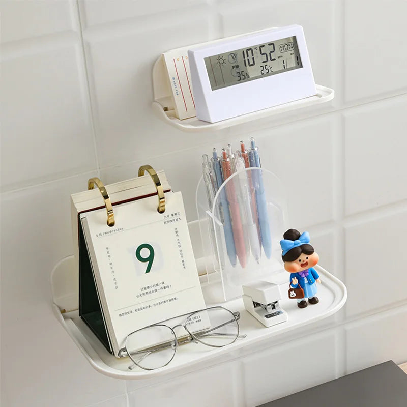 support mural pliable blanc moderne adhésif smartphone rangement objet divers organisation salle bain