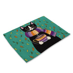 serviettes table illustration animale bleu vert moderne 30x40cm respectueux environnement