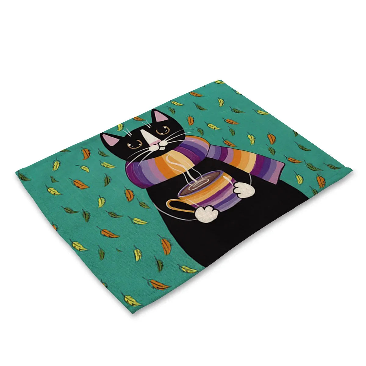 serviettes table illustration animale bleu vert moderne 30x40cm respectueux environnement