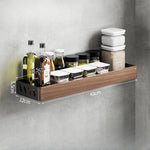 étagère murale bois marron bouteilles condiments huile d'olive moderne vis fixations rechargeable multifonctionnelle