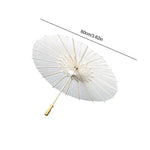 parapluie traditionnel blanc sans motif opacité vintage poignée bois résistant soleil