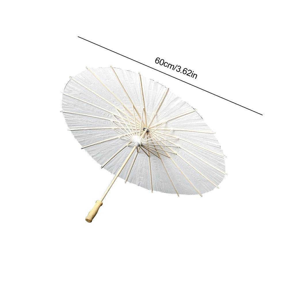 parapluie traditionnel blanc sans motif opacité vintage poignée bois résistant soleil