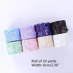 rubans decoratifs fleurs sequins transparents decor floral scintillant adhesifs rouleaux largeur six cm