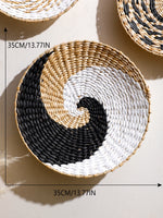 décoration murale bohème panier tressé beige noir blanche artisanale pastoral ethnique