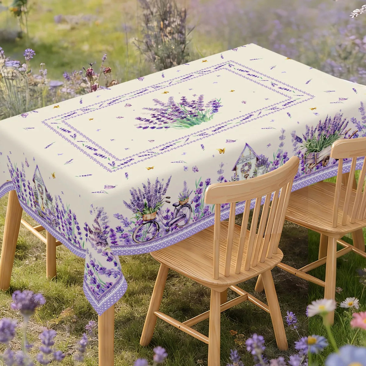 nappe table fleur lavande printemps été mariage anniversaire extérieur provence champêtre vaisselleDecorationFestivalière