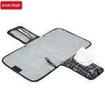 Sac langer pliable noir arrows moderne poches accessoires pratique poignée