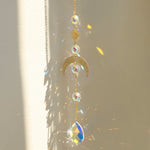 décoration murale boho or transparent lune soleil étoiles cristal extérieur jardin