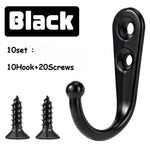 crochets murals noirs modernes vis ø4.3cm set 10 crochets vis maison cuisine salle bain