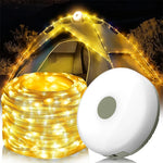 guirlande lumineuse led jaune camping extérieur décoration tente arboré noël van feu plaid crochet