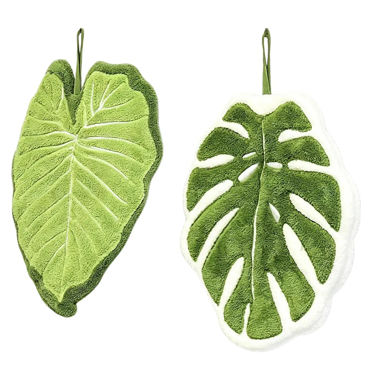 serviettes cuisine absorbantes vert feuille imprimée texturées maison adultes