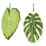 serviettes cuisine absorbantes vert feuille imprimée texturées maison adultes