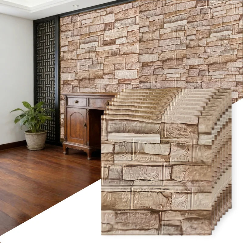 panneaux decoratifs mur blanc brique texture adhésif modernes résistants humidité isolation thermique
