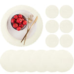 tapis table tissés motifs circulaires beige clair résistants chaleur facile nettoyer classique 34cm pièces
