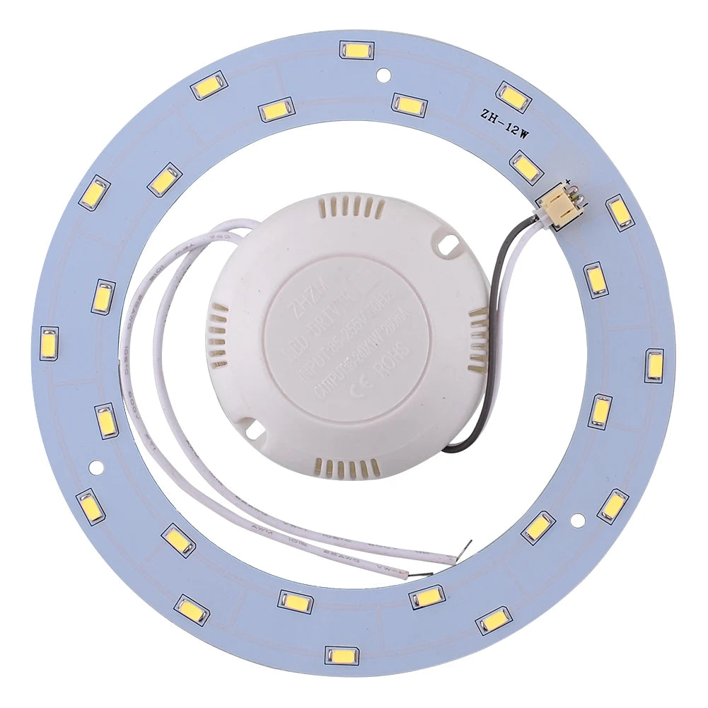 plaque led circulaire blanc moderne 6w 12w 15w 18w diodes integrees connecteur eléctrique