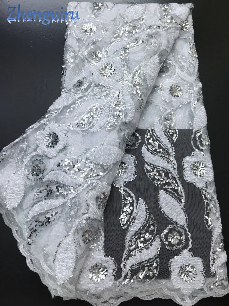 tissu polyester brodé paillettes dentelle florales haute qualité occasion parti