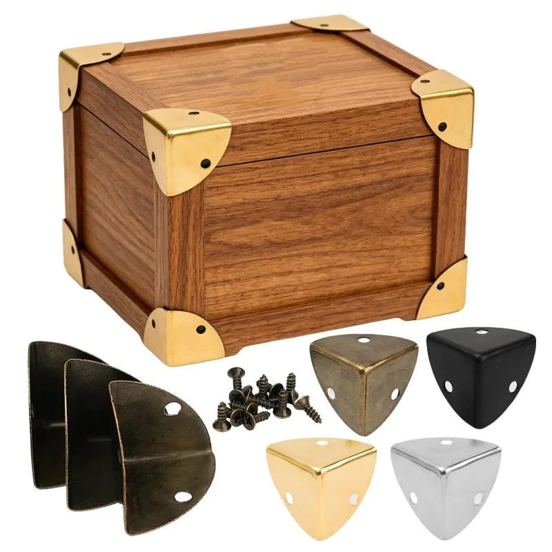 protège coin or noir argent vis classique meuble boite bijoux rangement table armoire métal