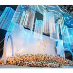 rideau franges strass dorés orange violet blanc moderne élégant mariage anniversaire fête