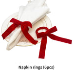 anneaux serviette forme nœud papillon blanc vert rouge bleu satin velours adhésif classique élégant
