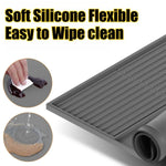 tapis protection machine gris rides horizontales silicone antidérapant moderne drainage absorbant vaisselle cuisine