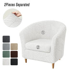 housse fauteuil gris motif feuilles moderne adhésif extensible lavable printemps été