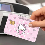 autocollants carte credit dessin anime fleurs cerisier pp paper waterproof réutilisable roseclair oneunit