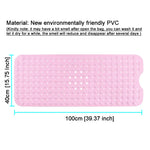 tapis bain antidérapant 40x100cm bleu clair rose pâle blanc noir moderne perforations adhésif salle