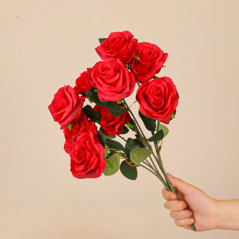 décoration intérieure bouquet roses artificielles violet rouge classique mariage anniversaire baby shower
