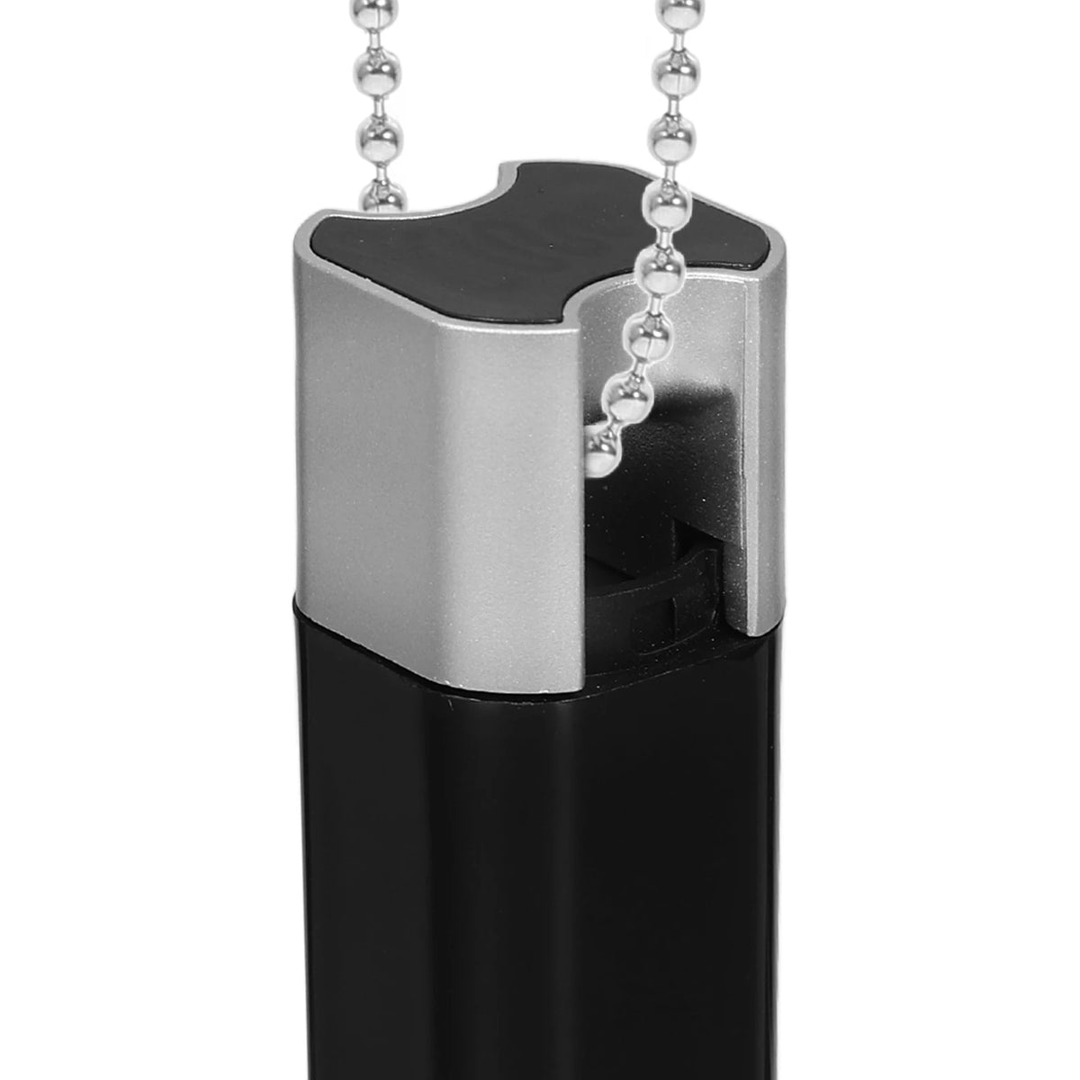 bouteille parfum moderne noire argent brillante chaîne bouleOpaque moderne parfum noir argent