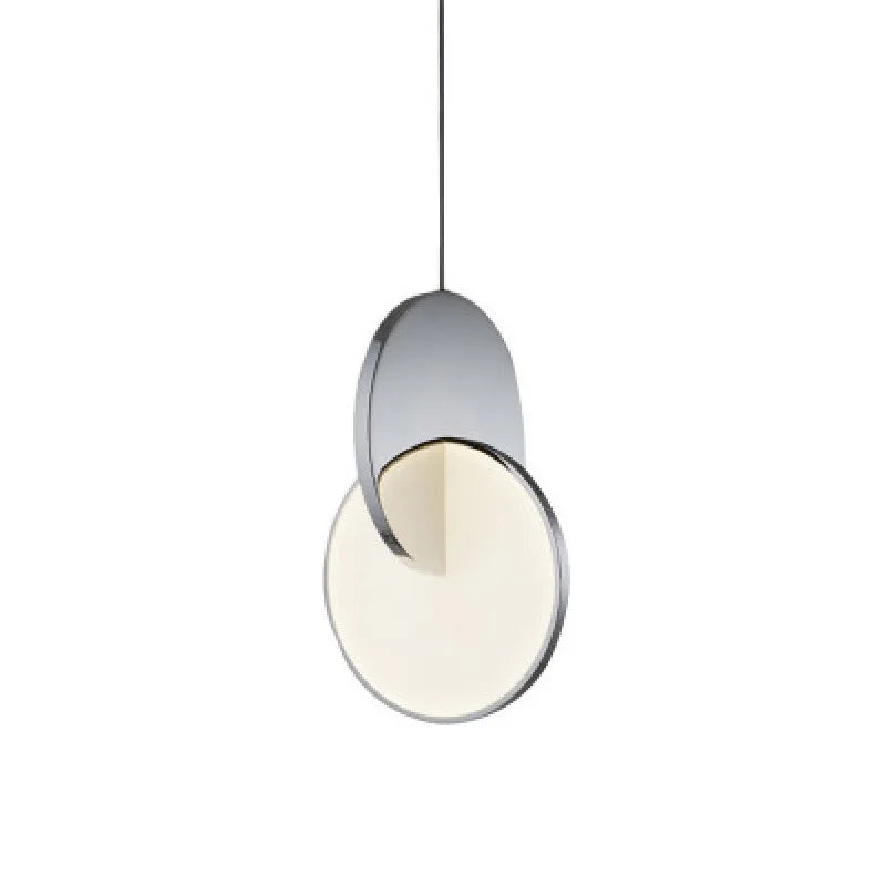 suspension lumineuse contemporaine dorée blanche métallique minimaliste salon chambre d'hôtel