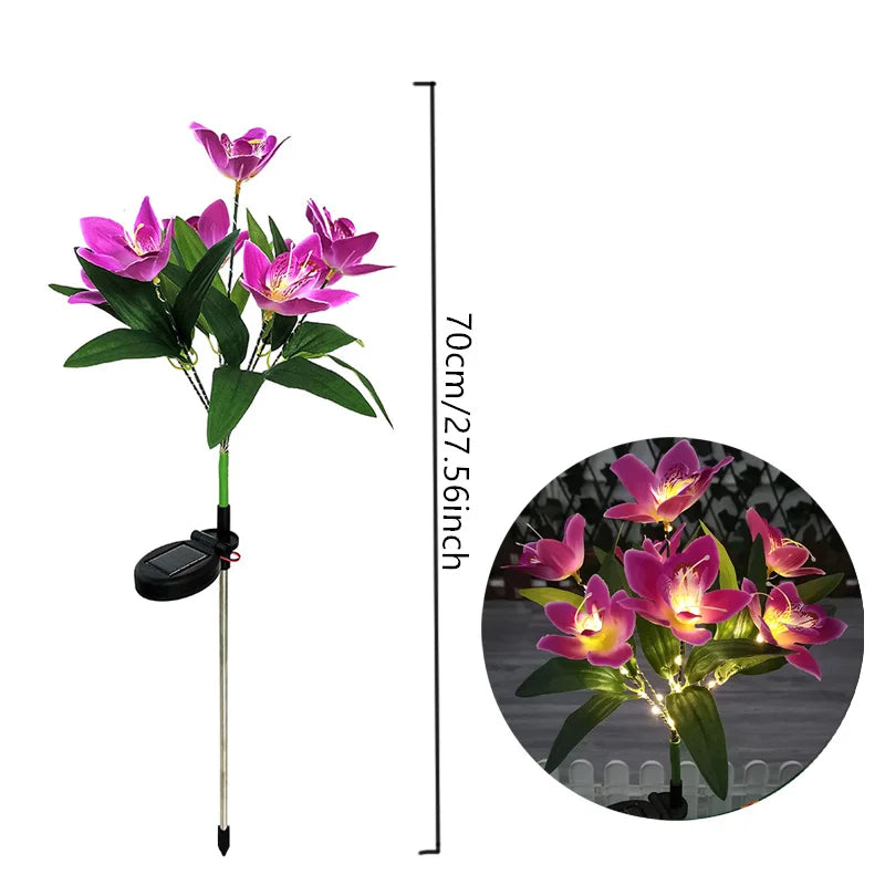 fleurs artificielles led solaire rouge jaune rose blanche orange jardin extérieur