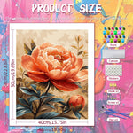 toile peinte fleur pivoine débutants adultes coloriage numérique modernes décoration muraine crafts fournitures stress