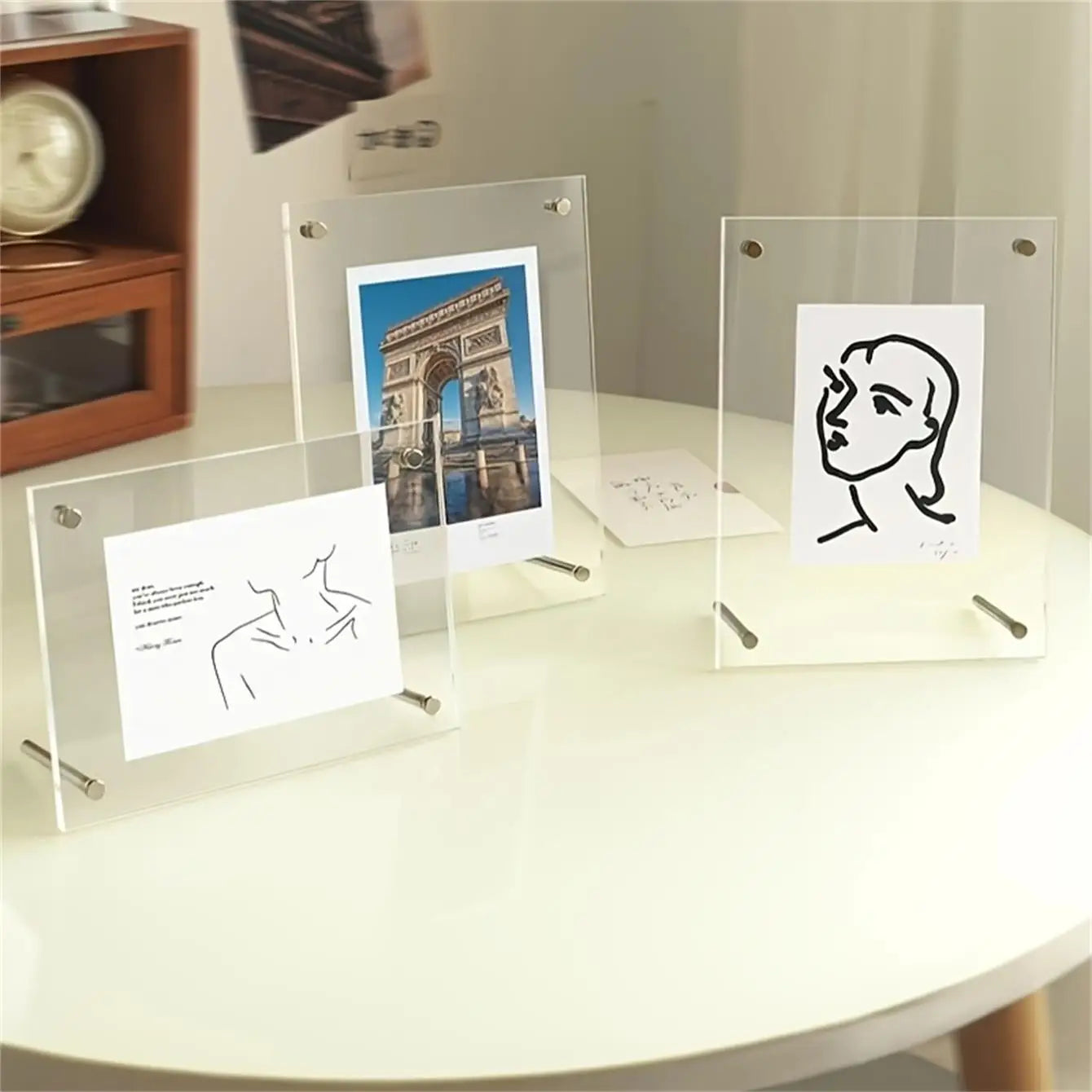 Présentoir photo en plexiglas transparent