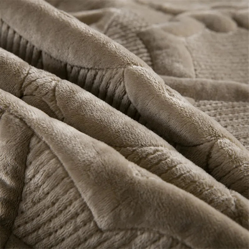 ensemble literie géométrique doux beige taupe chambre coucher couverture taies oreillers texturées